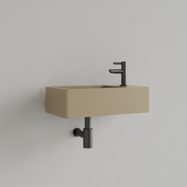 Fontein Toilet Mat Cappuccino⎢met kraangat L/R⎢Gliss Design Freya 40x22x10cm Fontein Toilet Mat Cappuccino⎢met kraangat L/R⎢Gliss Design Freya 40x22x10cm