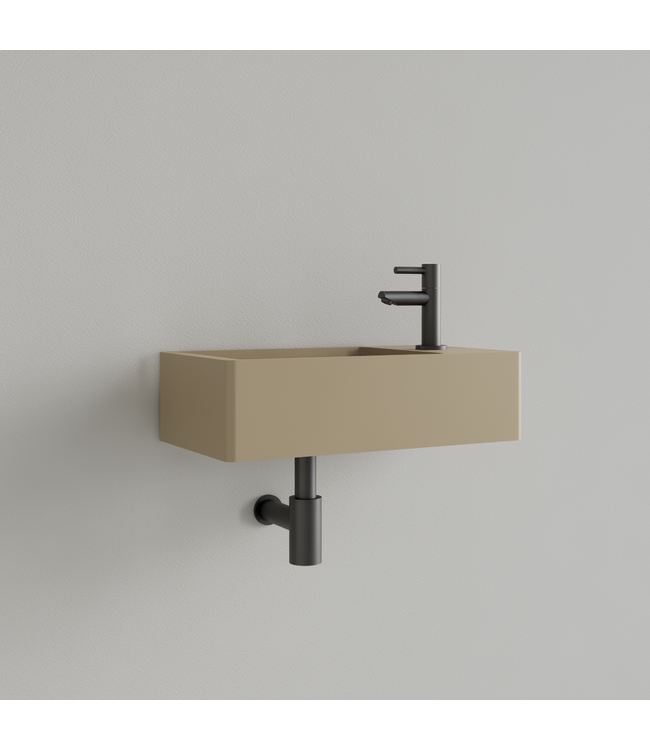 Fontein Toilet Mat Cappuccino⎢met kraangat L/R⎢Gliss Design Freya 40x22x10cm