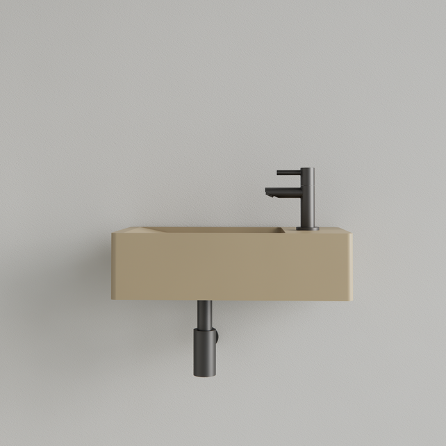 Fontein Toilet Mat Cappuccino⎢met kraangat L/R⎢Gliss Design Freya 40x22x10cm Fontein Toilet Mat Cappuccino⎢met kraangat L/R⎢Gliss Design Freya 40x22x10cm
