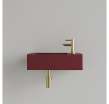 Fontein Toilet Mat Wijn Rood⎢met kraangat L/R⎢Gliss Design Freya 40x22x10cm