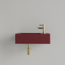 Fontein Toilet Mat Wijn Rood⎢met kraangat L/R⎢Gliss Design Freya 40x22x10cm