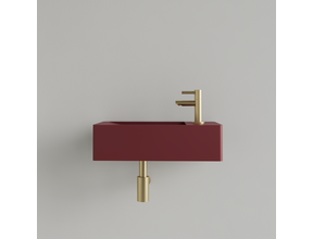 Fontein Toilet Mat Wijn Rood⎢met kraangat L/R⎢Gliss Design Freya 40x22x10cm