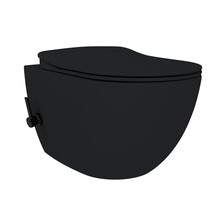 Hangtoilet met bidet Zwart - Randloos met geintegreerde bidetkraan Warm Koud