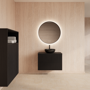 Wastafelonderkast 60cm Black Veneer⎢Gliss Hybris⎢2 softclose lades