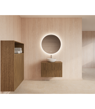GLISS DESIGN Wastafelonderkast 60cm Castle Brown⎢Gliss Hybris⎢2 softclose lades