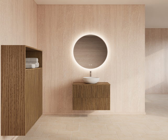 Wastafelonderkast 60cm Castle Brown⎢Gliss Hybris⎢2 softclose lades Wastafelonderkast 60cm Castle Brown⎢Gliss Hybris⎢2 softclose lades