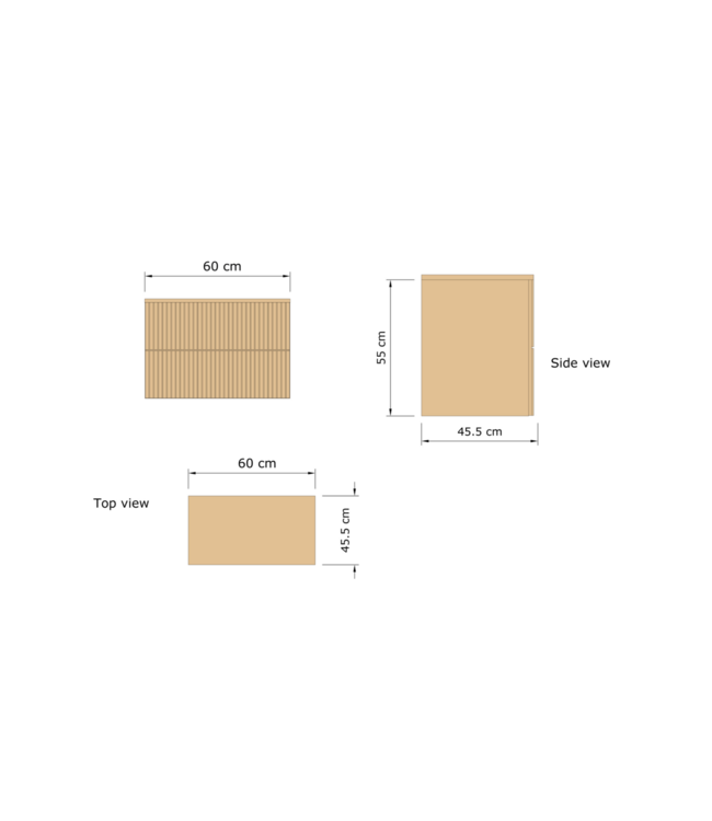 GLISS DESIGN Wastafelonderkast 60cm Pure⎢Gliss Hybris⎢2 softclose lades