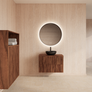 Wastafelonderkast 60cm Walnut⎢Gliss Hybris⎢2 softclose lades