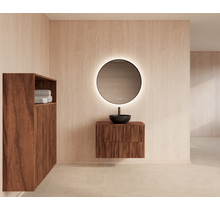 Wastafelonderkast 60cm Walnut⎢Gliss Hybris⎢2 softclose lades