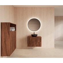 Wastafelonderkast 60cm Walnut⎢Gliss Hybris⎢2 softclose lades
