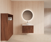 Wastafelonderkast 70cm Walnut⎢Gliss Hybris⎢2 softclose lades Wastafelonderkast 70cm Walnut⎢Gliss Hybris⎢2 softclose lades
