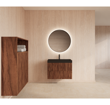 Wastafelonderkast 70cm Walnut⎢Gliss Hybris⎢2 softclose lades