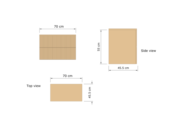 Wastafelonderkast 70cm Pure⎢Gliss Hybris⎢2 softclose lades
