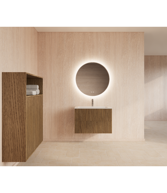GLISS DESIGN Wastafelonderkast 70cm Castle Brown⎢Gliss Hybris⎢2 softclose lades
