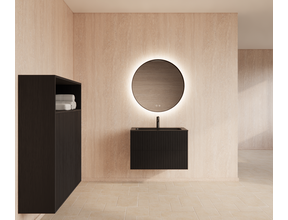 Wastafelonderkast 70cm Black Veneer⎢Gliss Hybris⎢2 softclose lades