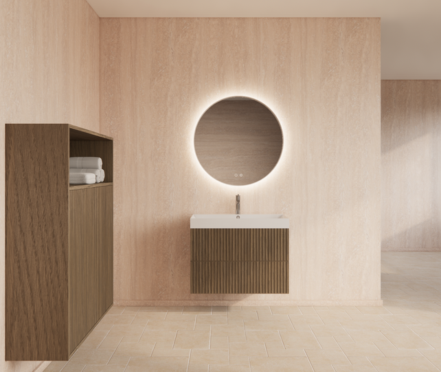 Wastafelonderkast 70cm Ash Gray⎢Gliss Hybris⎢2 softclose lades