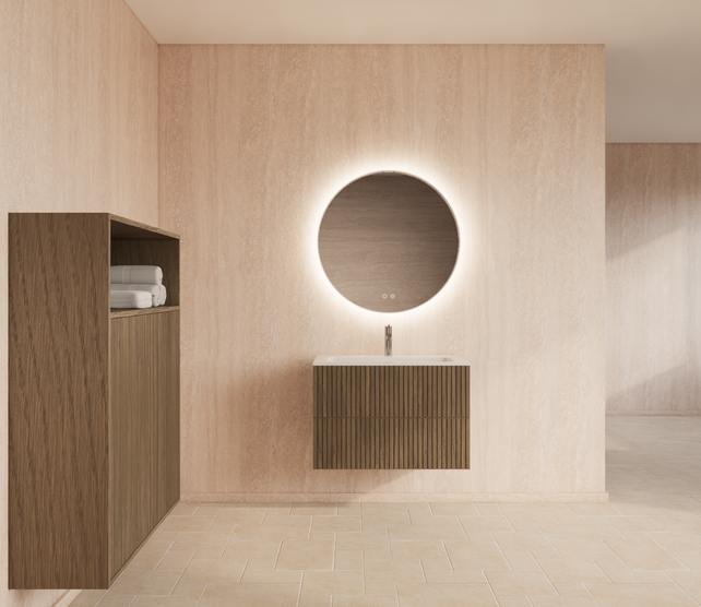 Wastafelonderkast 80cm Ash Gray⎢Gliss Hybris⎢2 softclose lades