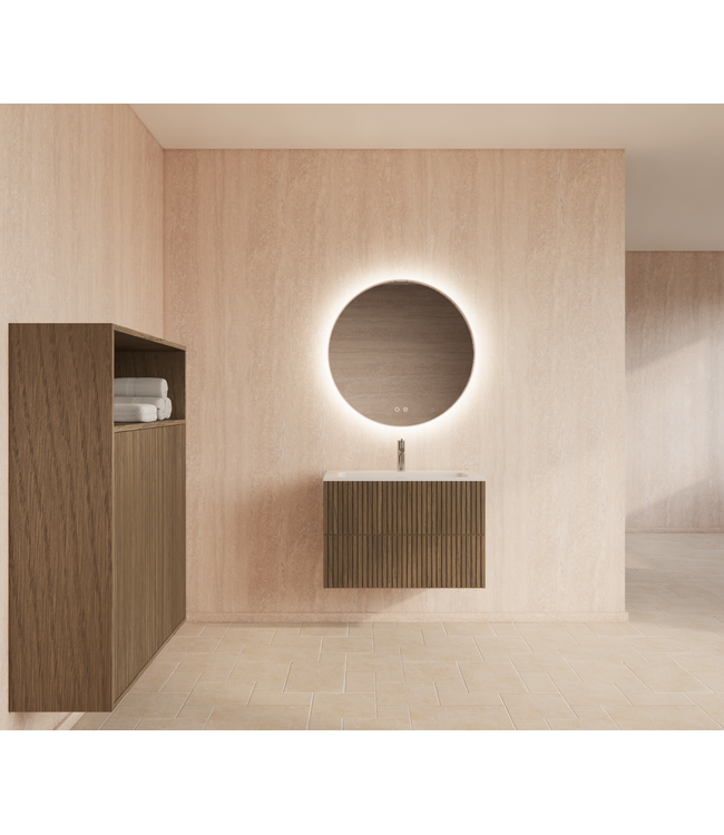 Wastafelonderkast 80cm Ash Gray⎢Gliss Hybris⎢2 softclose lades