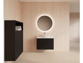 Wastafelonderkast 80cm Black Veneer⎢Gliss Hybris⎢2 softclose lades