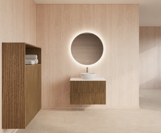 Wastafelonderkast 80cm Castle Brown⎢Gliss Hybris⎢2 softclose lades Wastafelonderkast 80cm Castle Brown⎢Gliss Hybris⎢2 softclose lades