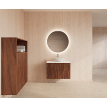 Wastafelonderkast 80cm Walnut⎢Gliss Hybris⎢2 softclose lades