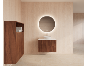 Wastafelonderkast 80cm Walnut⎢Gliss Hybris⎢2 softclose lades