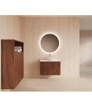GLISS DESIGN Wastafelonderkast 80cm Walnut⎢Gliss Hybris⎢2 softclose lades