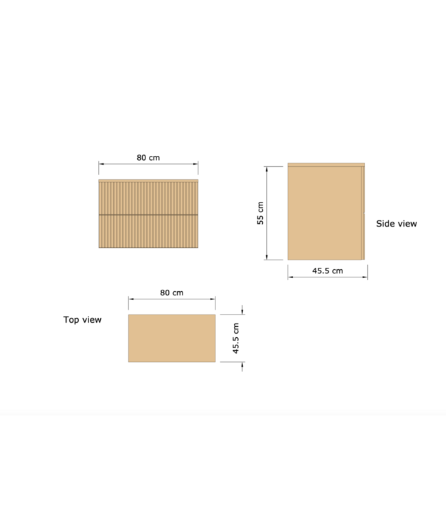 Wastafelonderkast 90cm Walnut⎢Gliss Hybris⎢2 softclose lades