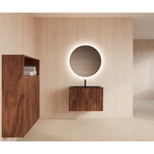 Wastafelonderkast 90cm Walnut⎢Gliss Hybris⎢2 softclose lades