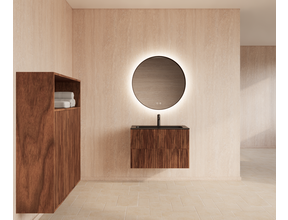 Wastafelonderkast 90cm Walnut⎢Gliss Hybris⎢2 softclose lades