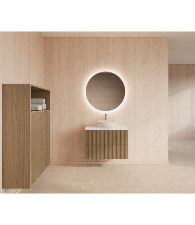 GLISS DESIGN Wastafelonderkast 90cm Corn Silk⎢Gliss Hybris⎢2 softclose lades