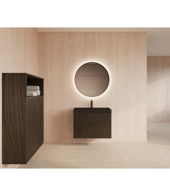 GLISS DESIGN Wastafelonderkast 90cm Charcoal⎢Gliss Hybris⎢2 softclose lades