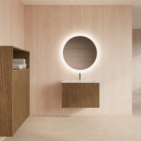 Wastafelonderkast 90cm Castle Brown⎢Gliss Hybris⎢2 softclose lades