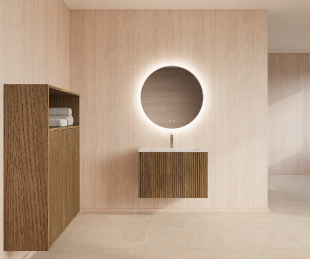 Wastafelonderkast 90cm Castle Brown⎢Gliss Hybris⎢2 softclose lades Wastafelonderkast 90cm Castle Brown⎢Gliss Hybris⎢2 softclose lades