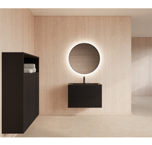 Wastafelonderkast 90cm Black Veneer⎢Gliss Hybris⎢2 softclose lades
