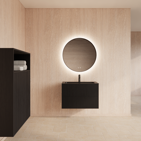 Wastafelonderkast 90cm Black Veneer⎢Gliss Hybris⎢2 softclose lades