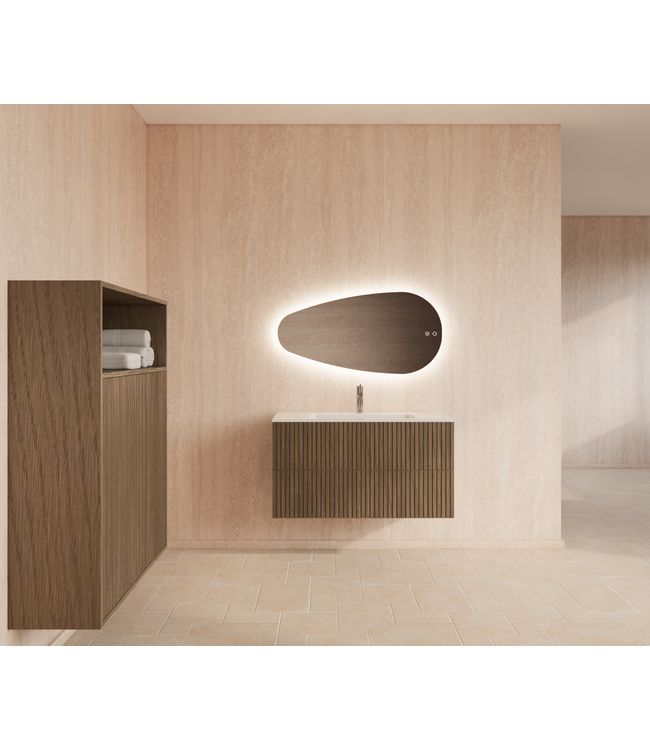 Wastafelonderkast 100cm Ash Gray⎢Gliss Hybris⎢2 softclose lades