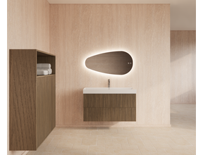 Wastafelonderkast 100cm Ash Gray⎢Gliss Hybris⎢2 softclose lades