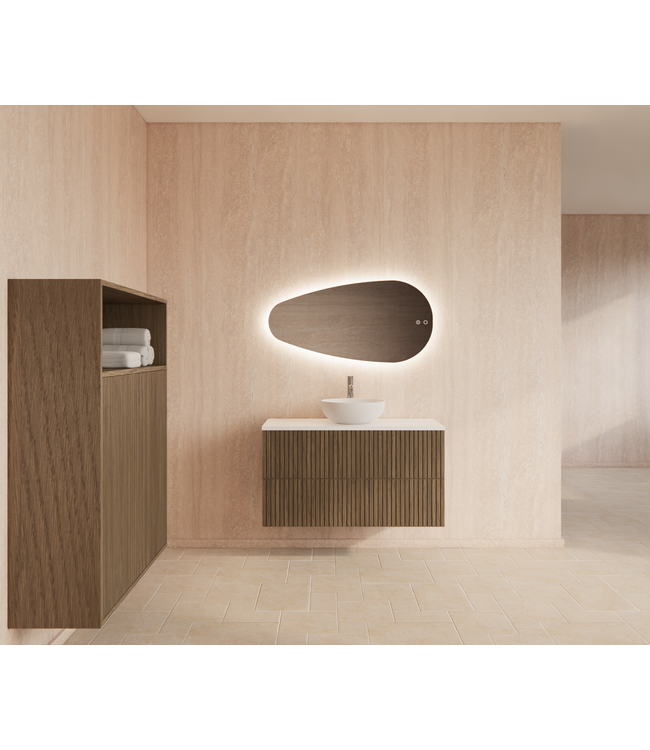 GLISS DESIGN Wastafelonderkast 100cm Ash Gray⎢Gliss Hybris⎢2 softclose lades