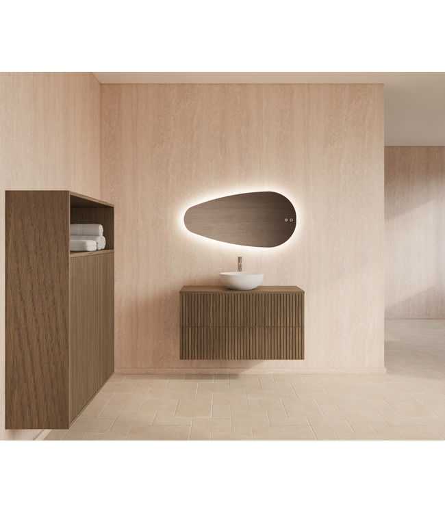 Wastafelonderkast 100cm Ash Gray⎢Gliss Hybris⎢2 softclose lades