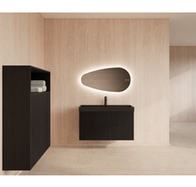 Wastafelonderkast 100cm Black Veneer⎢Gliss Hybris⎢2 softclose lades