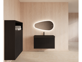 Wastafelonderkast 100cm Black Veneer⎢Gliss Hybris⎢2 softclose lades