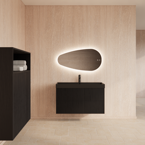 Wastafelonderkast 100cm Black Veneer⎢Gliss Hybris⎢2 softclose lades
