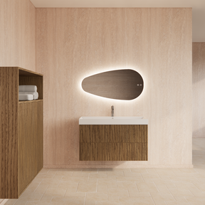 Wastafelonderkast 100cm Castle Brown⎢Gliss Hybris⎢2 softclose lades