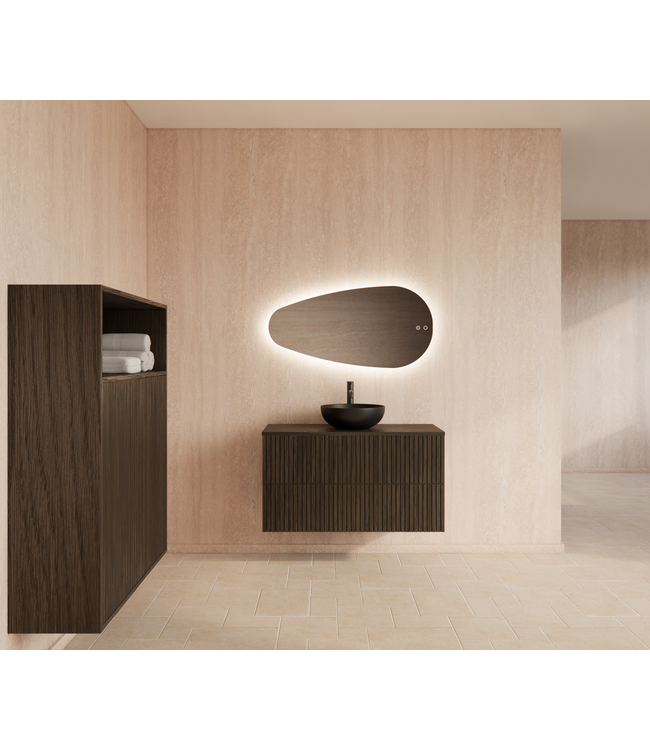 Wastafelonderkast 100cm Charcoal⎢Gliss Hybris⎢2 softclose lades
