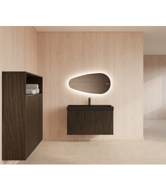 GLISS DESIGN Wastafelonderkast 100cm Charcoal⎢Gliss Hybris⎢2 softclose lades