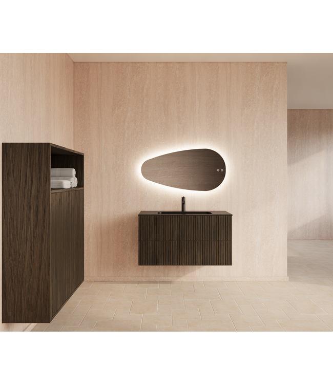 Wastafelonderkast 100cm Charcoal⎢Gliss Hybris⎢2 softclose lades