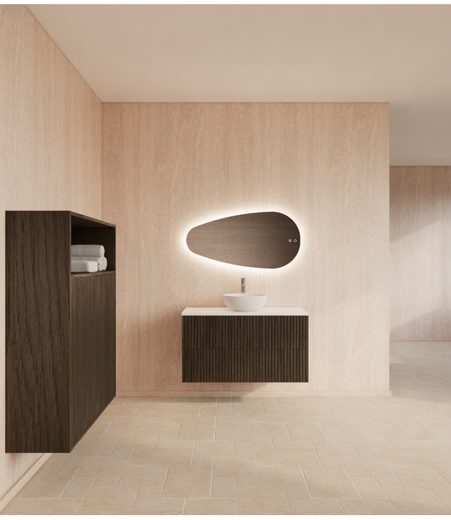 Wastafelonderkast 100cm Charcoal⎢Gliss Hybris⎢2 softclose lades