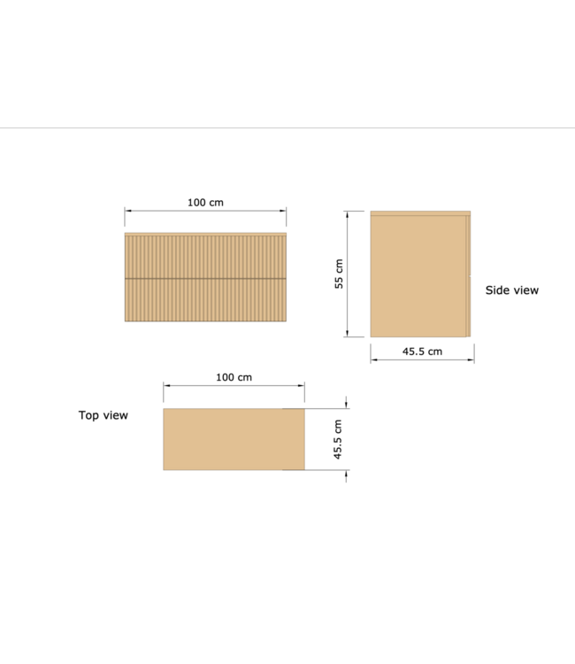 Wastafelonderkast 100cm Corn Silk⎢Gliss Hybris⎢2 softclose lades