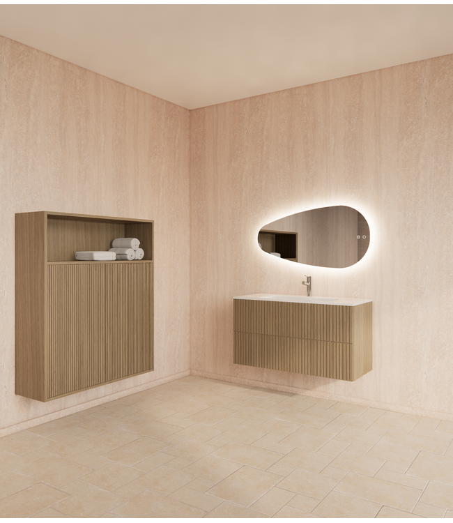 Wastafelonderkast 100cm Corn Silk⎢Gliss Hybris⎢2 softclose lades